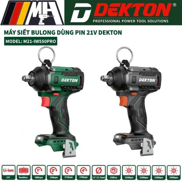 Máy Siết Bulong Dùng Pin 21V Dekton M21-IW550PRO